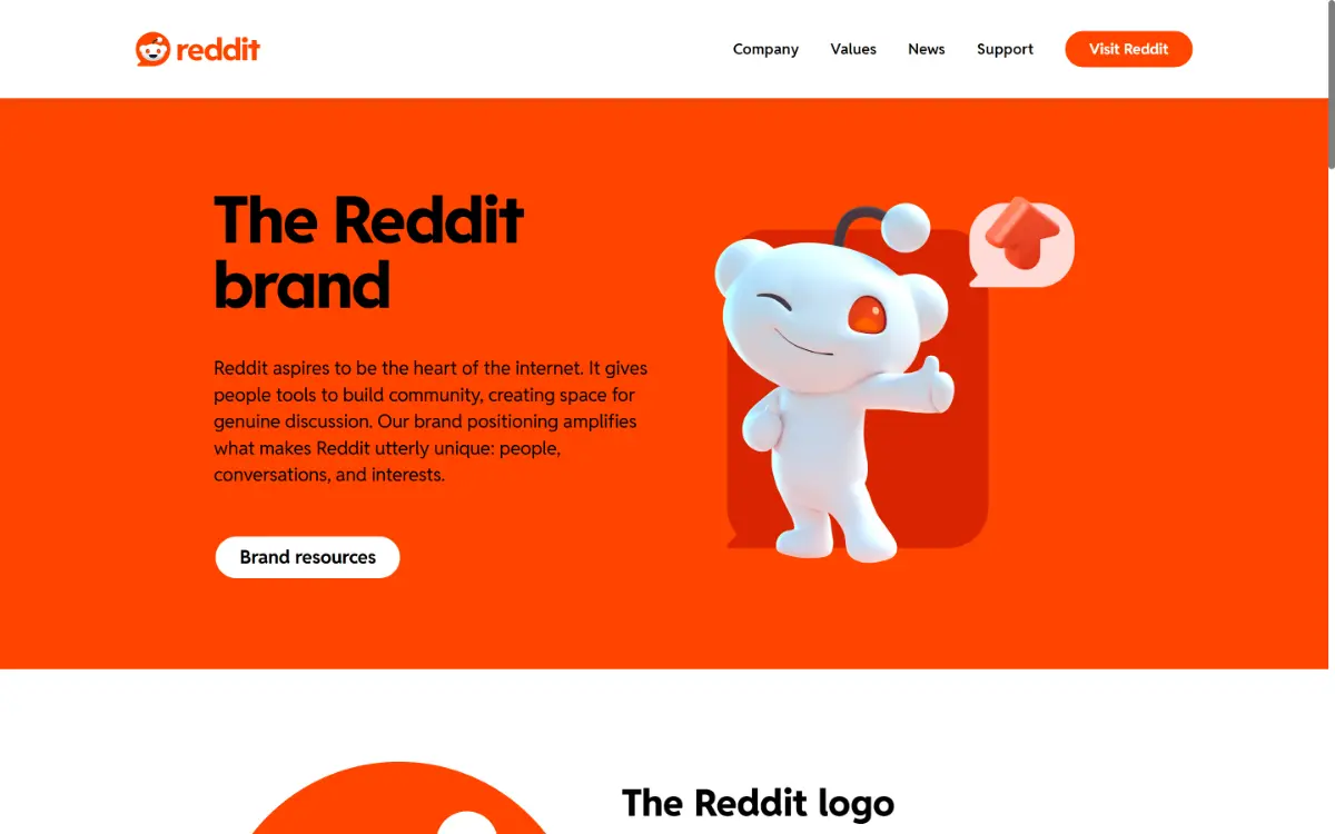 Redditの公式ブランドページ