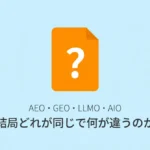 AEO・GEO・LLMO・AIOの違いを整理した図解