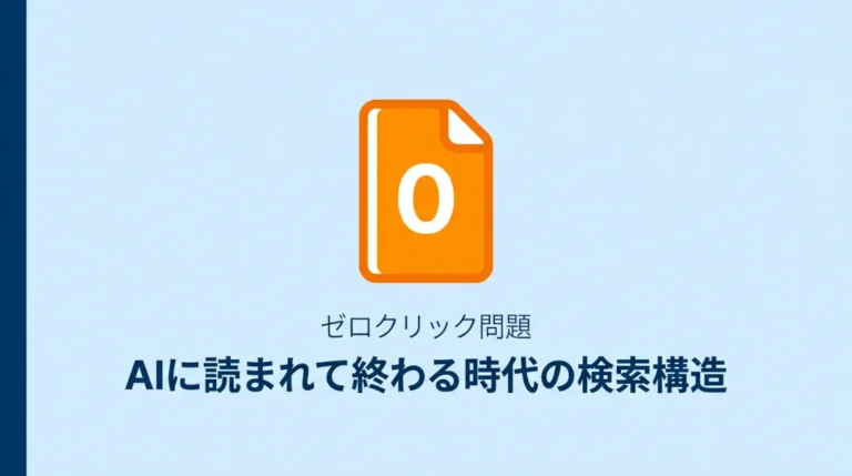 ゼロクリック問題とは—AIに読まれて終わる時代の検索構造を解説するサムネイル画像