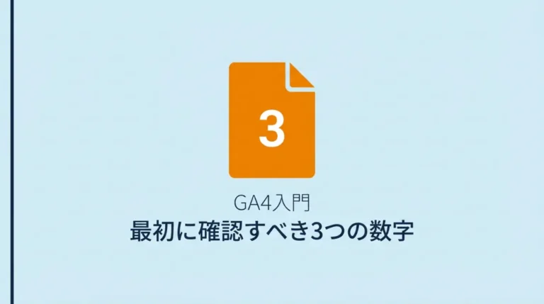 GA4を入れたけど何も見てない人へ—最初に確認すべき3つの数字サムネ