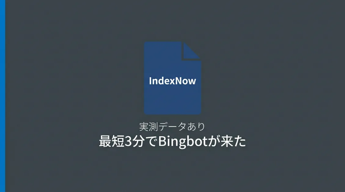 IndexNowを導入した結果、最短3分でBingbotが訪問したことを示すサムネイル画像