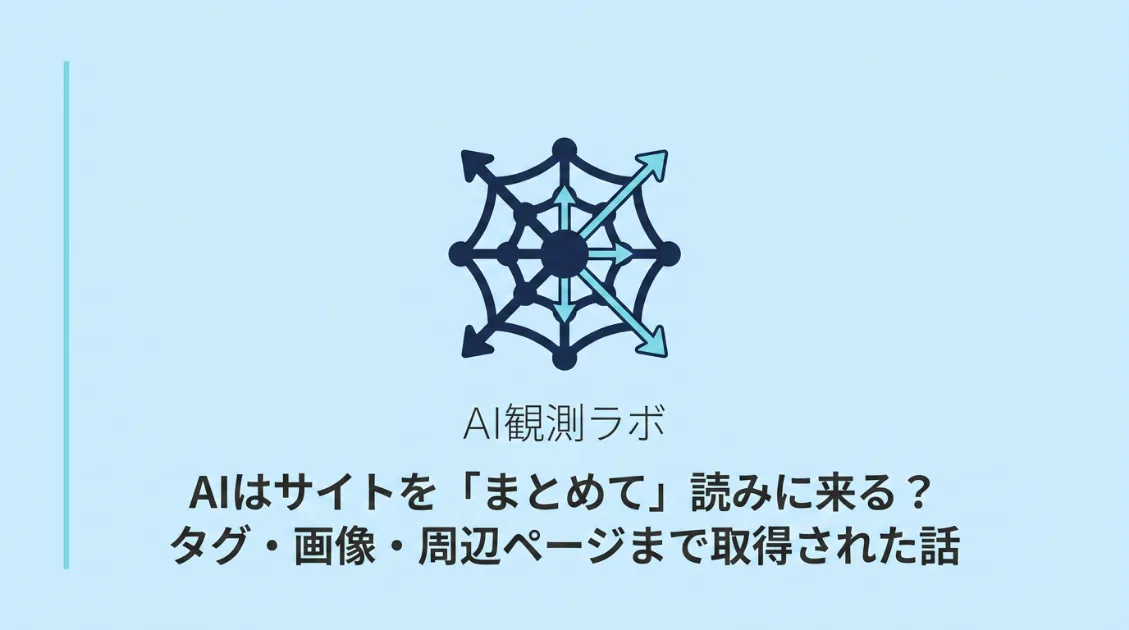 AIはサイトを「まとめて」読みに来る？タグ・画像・周辺ページまで見に来た話サムネ