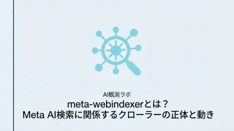 meta-webindexerとはMeta AI検索に関係するクローラーであることを解説する記事のサムネイル