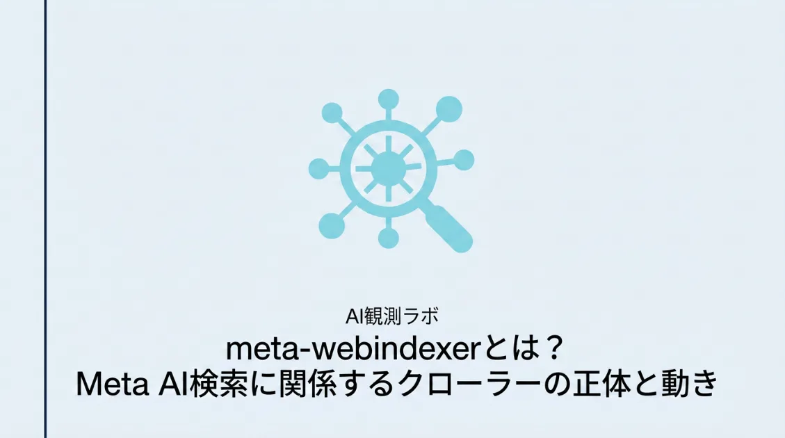 meta-webindexerとはMeta AI検索に関係するクローラーであることを解説する記事のサムネイル